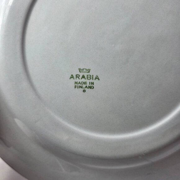 Arabia of Finland Blue Rose Dinner Plate Gray/Blue with Blue Flowers & Bands - Picture 12 of 12